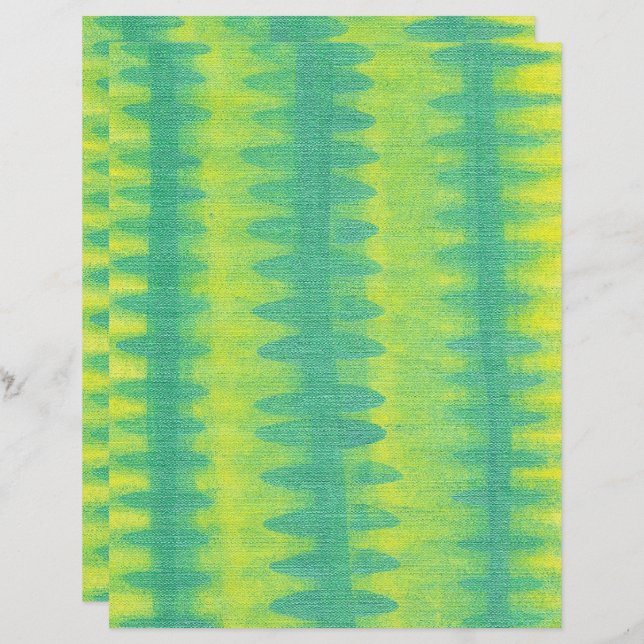 Light Green Ladder Patter, Yellow, Scrapbook Paper (Front/Back)