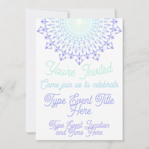 Light Green-Light Purple Diamond Edge Invitation