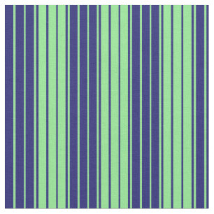Light Green & Midnight Blue Lines Pattern Fabric