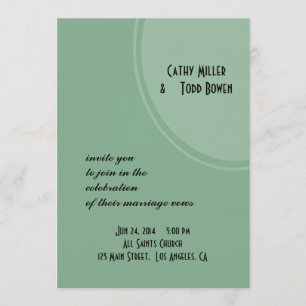 Light Green Modern Circle Wedding Invitation
