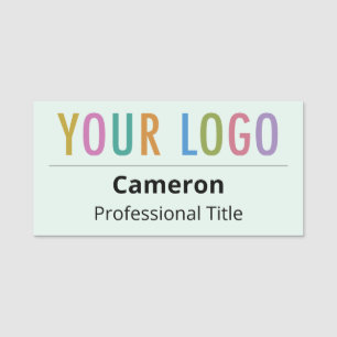 Light Green Name Tag Pin Busines Logo Professional