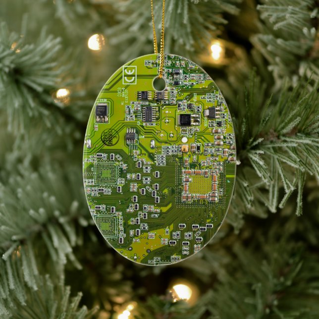 Light Green PCB Circuit Board Design for IT Pros Ceramic Tree Decoration (Tree)