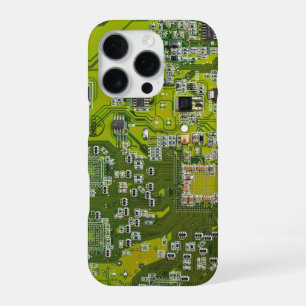 Light Green PCB Circuit Board Design for IT Pros iPhone 16 Pro Case