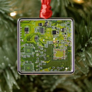 Light Green PCB Circuit Board Design for IT Pros Metal Tree Decoration