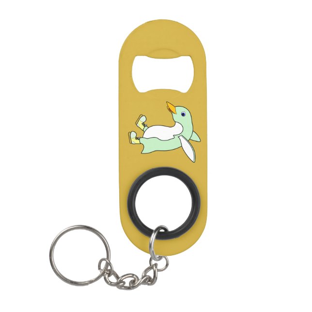 Light Green Penguin with Blue & Yellow Ice Skates (Front)