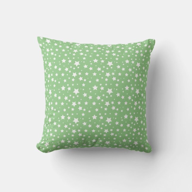 Light green pillow with tiny white stars (Front)