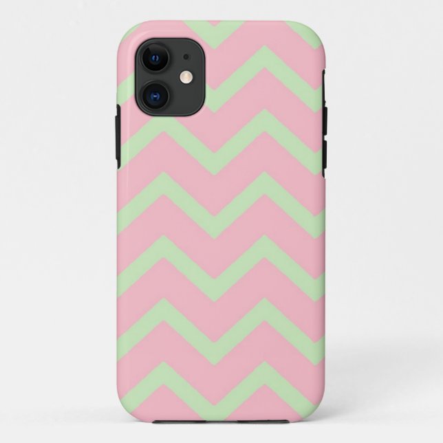 Light green pink chevron style iphone 5 case (Back)
