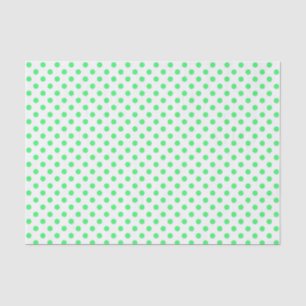 Light Green Polka Dot on White Tissue Paper