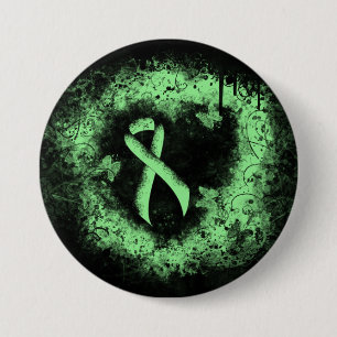 Light Green Ribbon Grunge Heart 7.5 Cm Round Badge
