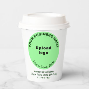 Light Green Round Shape Business Brand on Paper Cups