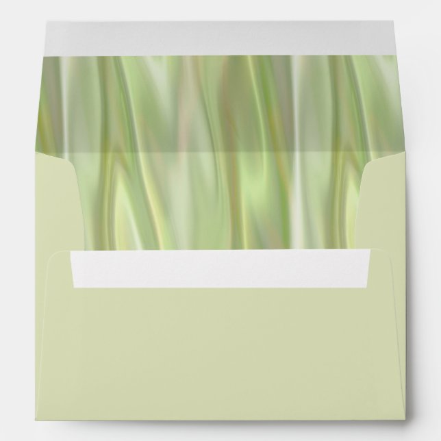 Light Green Satin Look Custom Wedding Envelope (Back (Bottom))