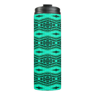 Light green seamless ikat Persian Carpet. Ethnic t Thermal Tumbler