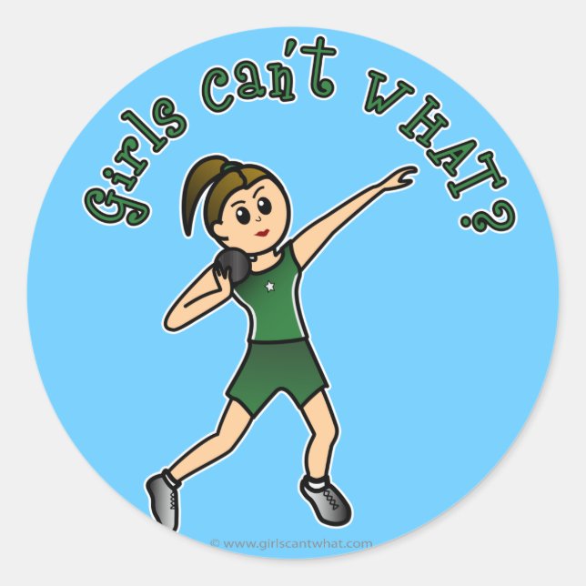 Light Green Shot Put Classic Round Sticker (Front)