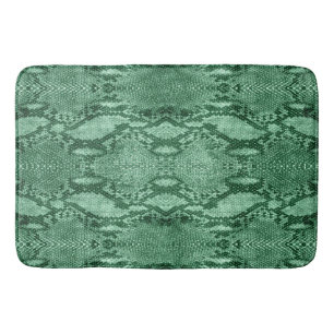 Light Green Snake Skin Print Bath Mat