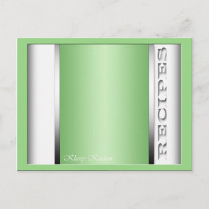 Light Green Sophisticated Recipe Cards