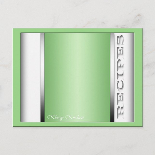 Light Green Sophisticated Recipe Cards (Front)