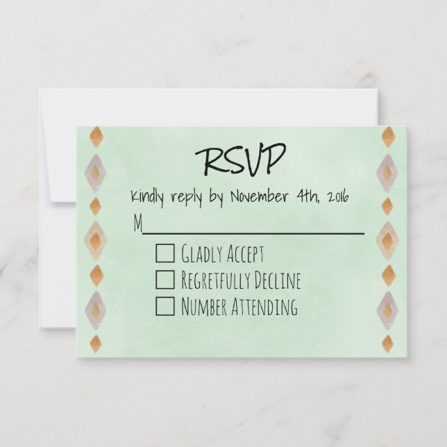 Light Green Southwestern Theme RSVP Card (Front)