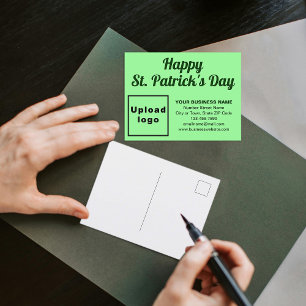 Light Green St. Patrick Business Holiday Postcard