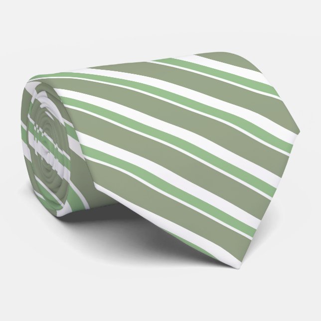 Light Green Stripes Tie (Rolled)