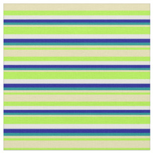 Light Green, Tan, Dark Cyan, Dark Blue, Mint Cream Fabric