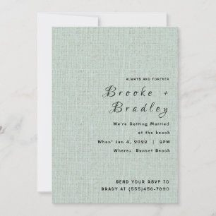 Light Green Textured Wedding Invitation
