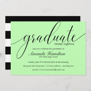 Light Green  typography Graduation Invitation