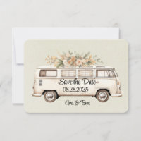 Light Green Vintage Bus Wedding 