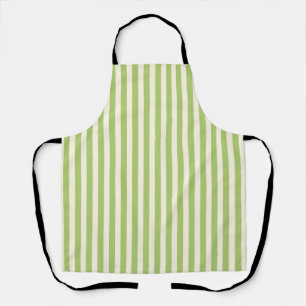 Light Green Vintage Ticking Stripe Farmhouse Apron