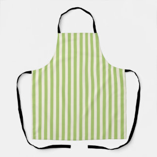  Light Green Vintage Ticking Stripe Farmhouse Apron