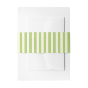 Light Green Vintage Ticking Stripe Farmhouse Invitation Belly Band