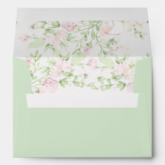 Light Green Watercolor Wedding Envelope