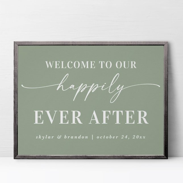Light Green Welcome To Our Happily Ever After Sign (Creator Uploaded)