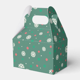 Light Green Whimsical Winter Snowflakes Christmas Favour Box