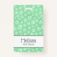 Light Green & White Animal Paw Print Monogram