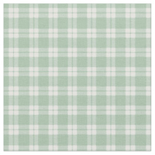 Light Green & White Plaid Fabric