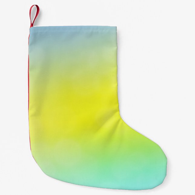Light Green, Yellow abstract blurred background. C Small Christmas Stocking (Front)