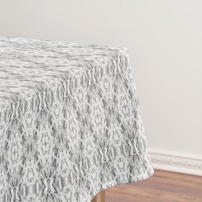 Light grey abstract geometry pattern tablecloth (In Situ)