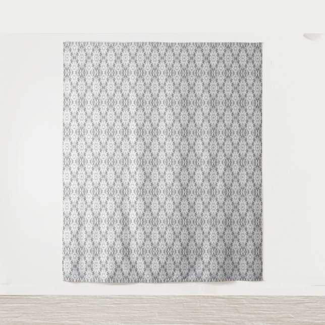 Light grey abstract geometry pattern tapestry (Front)