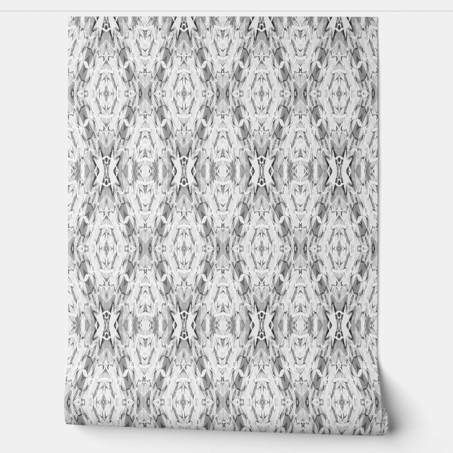 Light grey abstract geometry pattern wallpaper (Unrolling)