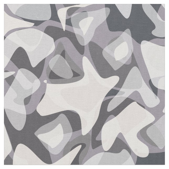 Light Grey Abstract Spotted Camouflage pattern Fabric (Close Up)