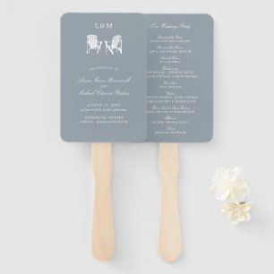 Light Grey Adirondack Chairs Wedding Hand Fan
