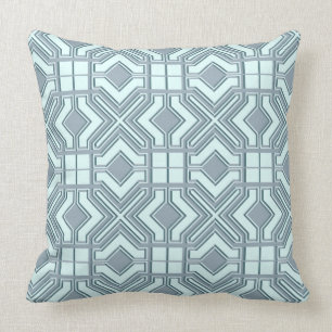 Light Grey And Blue Geometric Seamless Pattern 2b Cushion