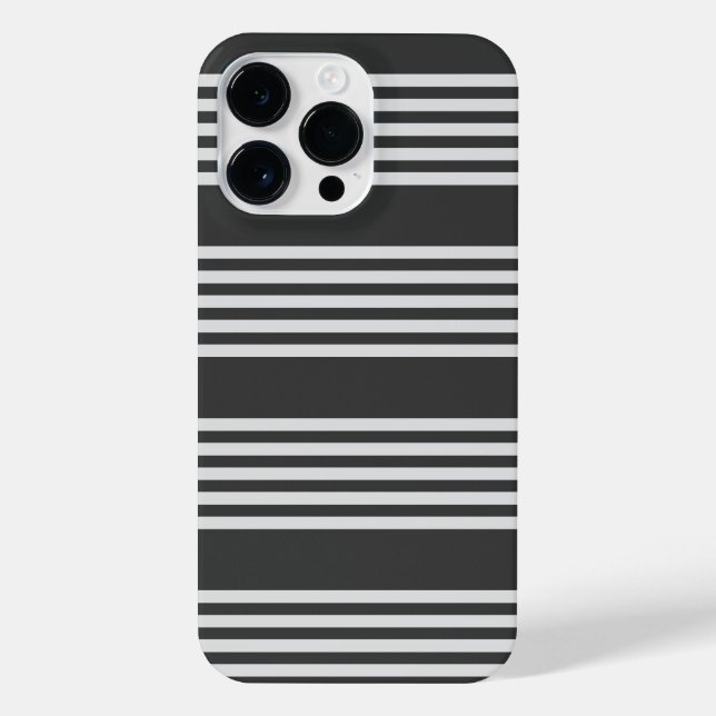 Light grey and charcoal five stripes pattern iPhone case (Back)