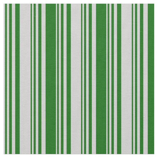 Light Grey and Dark Green Striped Pattern Fabric (Close Up)