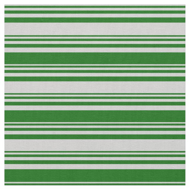 Light Grey and Dark Green Striped Pattern Fabric (Close Up)