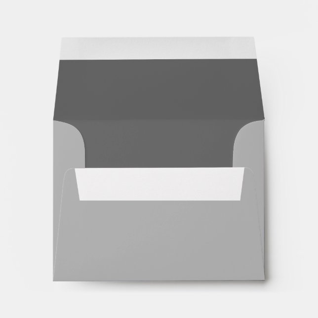 Light Grey and Pewter Grey Lined Envelope (Back (Bottom))