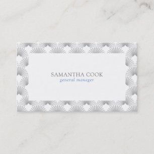 Light-grey and white art deco pattern business card