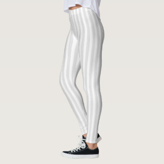 Light grey and white candy stripes leggings
