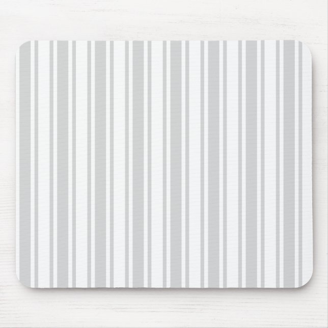 Light grey and white candy stripes mouse mat (Front)