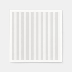 Light grey and white candy stripes napkin